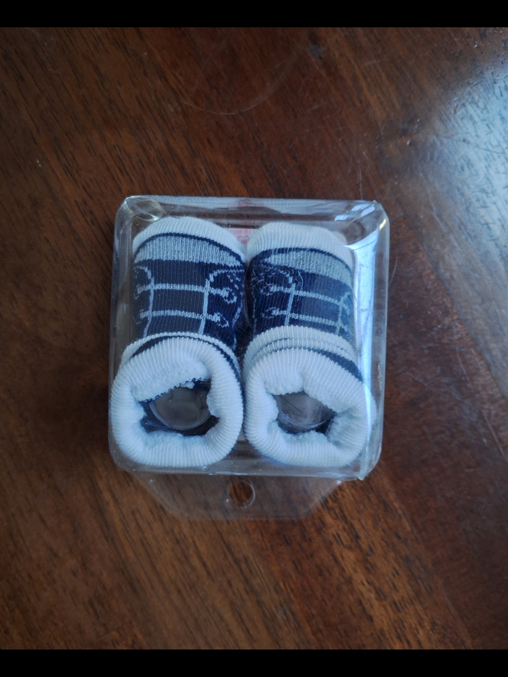 Swiggles Navy Blue and White Striped Baby Booties Socks Size 0-12 Months